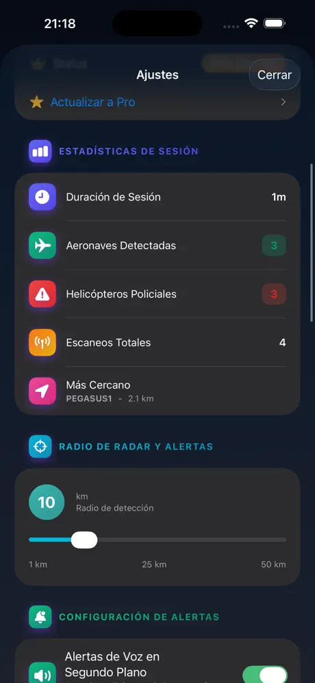 Alert radius